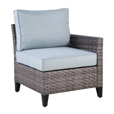 Picture of Letright Industrial 258924 Four Seasons Courtyard Serranova Left Arm Chair, Light Gray - 29.53 x 27.17 x 29.13 in.