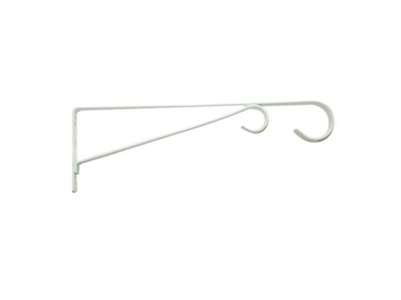 12 in. Powder-Coated Steel Hanging Plant Bracket, White