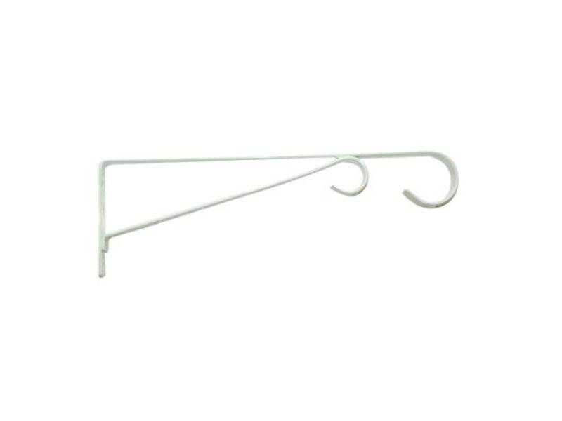15 in. Powder-Coated Steel Hanging Plant Bracket, White