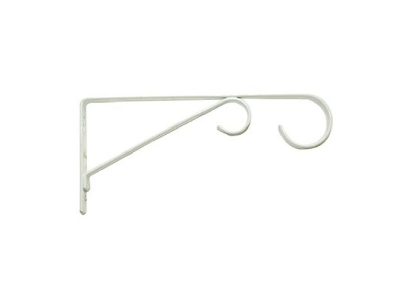 9 in. Powder-Coated Steel Hanging Plant Bracket, White
