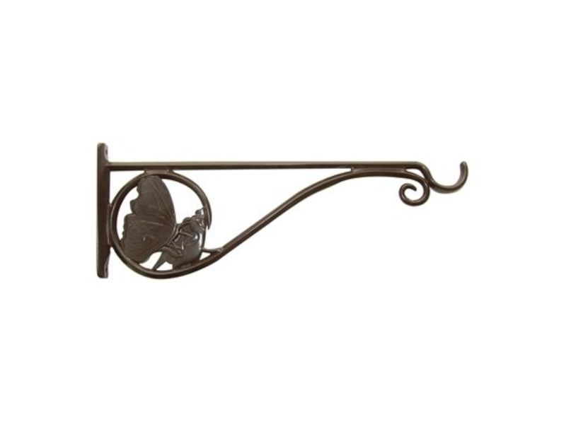 15 in. Butterfly Hanging Plant Bracket, Brown Aluminum