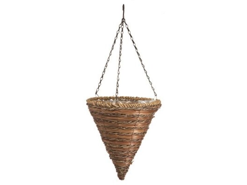 12 in. Rope & Fern Hanging Basket