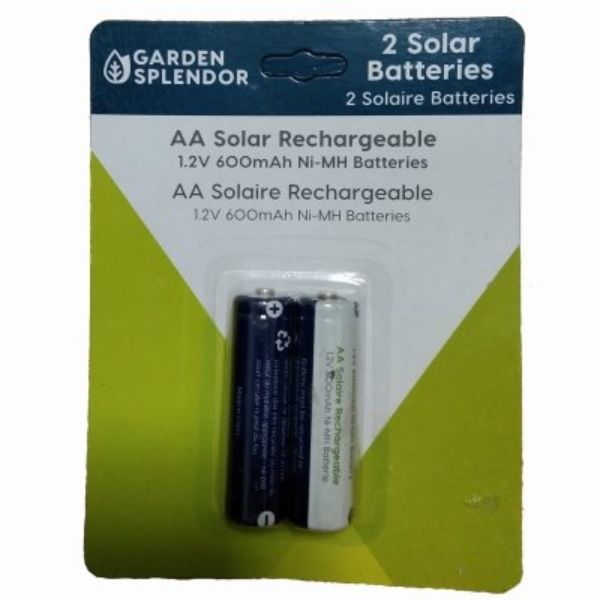 262392 Solar Light AA Rechargeable Batteries - Pack of 2 -  Headwind Consumer Products