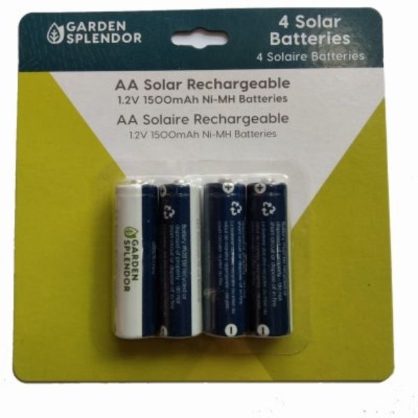 262394 Solar Light AA Rechargeable Batteries - Pack of 4 -  Headwind Consumer Products