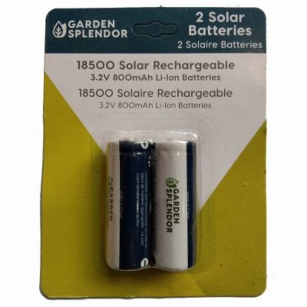 Picture of Headwind Consumer Products 262397 Solar 18500 Rechargeable Batteries - Pack of 2