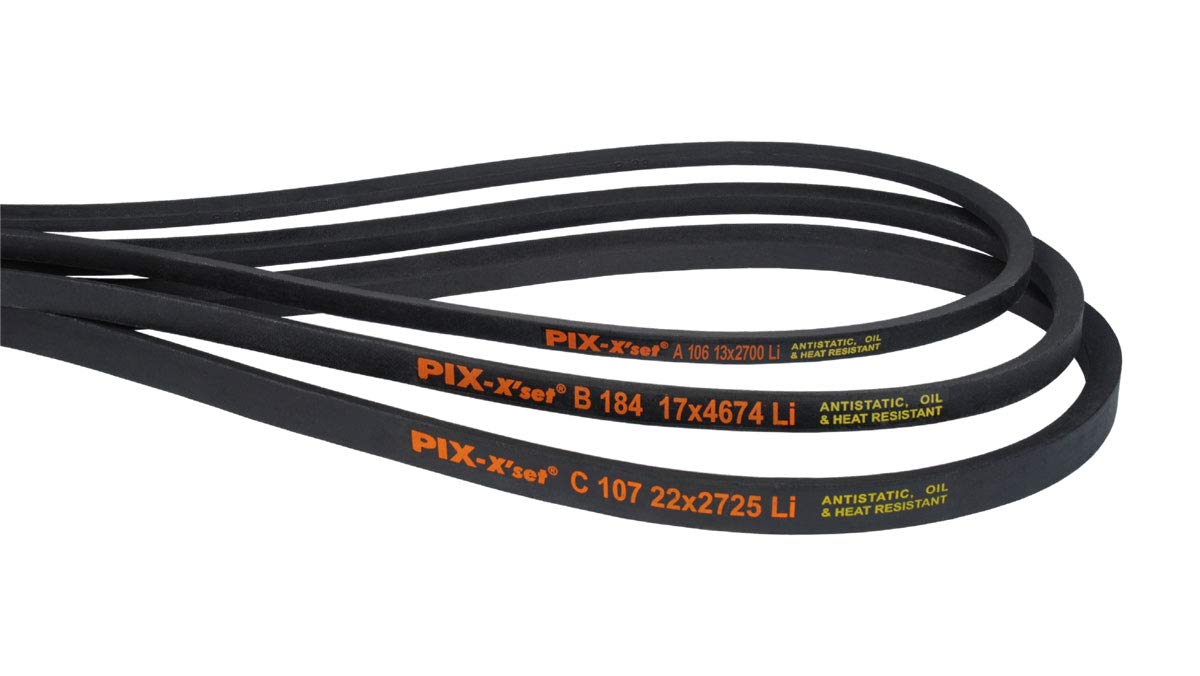 0.5 x 114 in. Rubber Industrial V Belt, Black