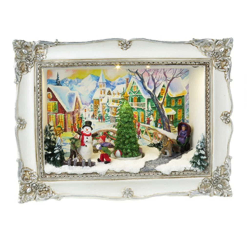 Picture of Mr Christmas 266808 Christmas Animated Shadow Box Village Snowmen