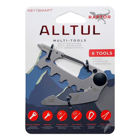 KeySmart AllTul Stainless Steel Silver Raptor Multi-Tool Key