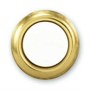 Heath Zenith Polished Brass Gold/White Metal Wired Pushbutton Doorbell
