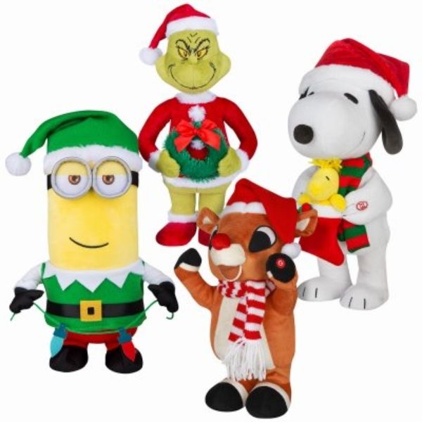 266754 Animated Plush Christmas Characters Figure - Grinch, Snoopy, Rudolph & Minion Kevin -  Gemmy Industries
