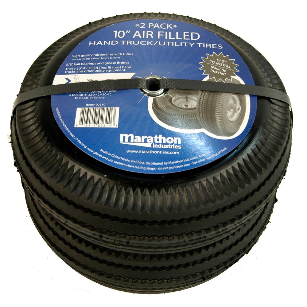 263713 10 in. Pneumatic Universal Hand Truck Wheels, Pack of 2