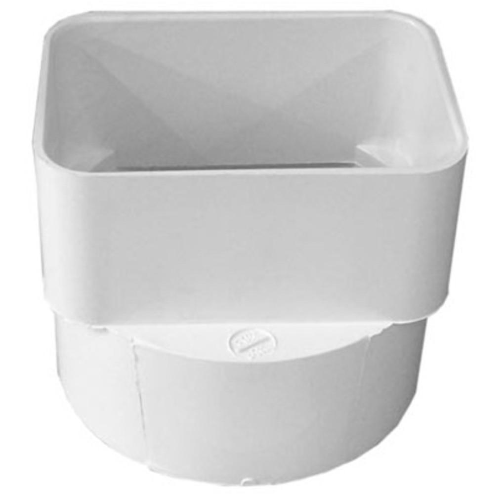 3 x 4 x 4 in. Sewer & Drain Downspout Adapter, White