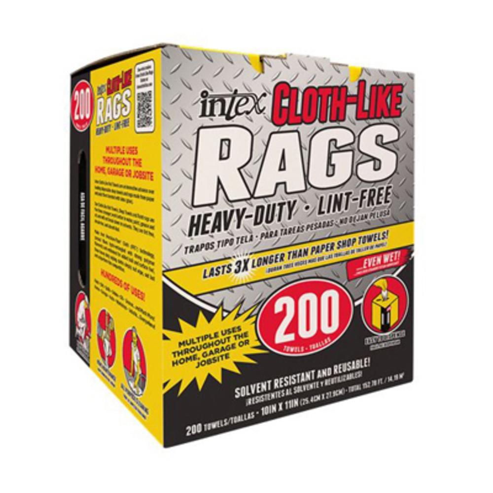 Intex 10 x 11 in. Blue Cloth-Like Rags - 200 Count