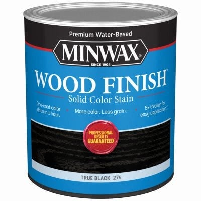 1 qt. Wood Finish Stain, Water-Based, Solid Color - True Black