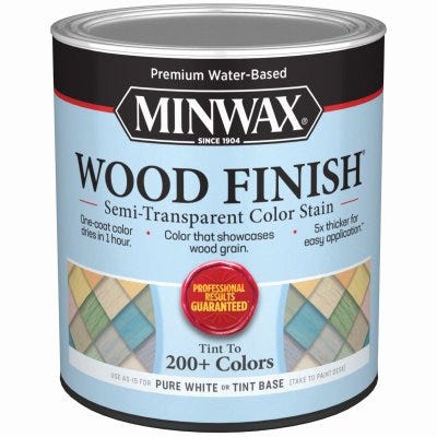 1 qt. Semi-Transparent, Water Based Wood Finish Stain, White