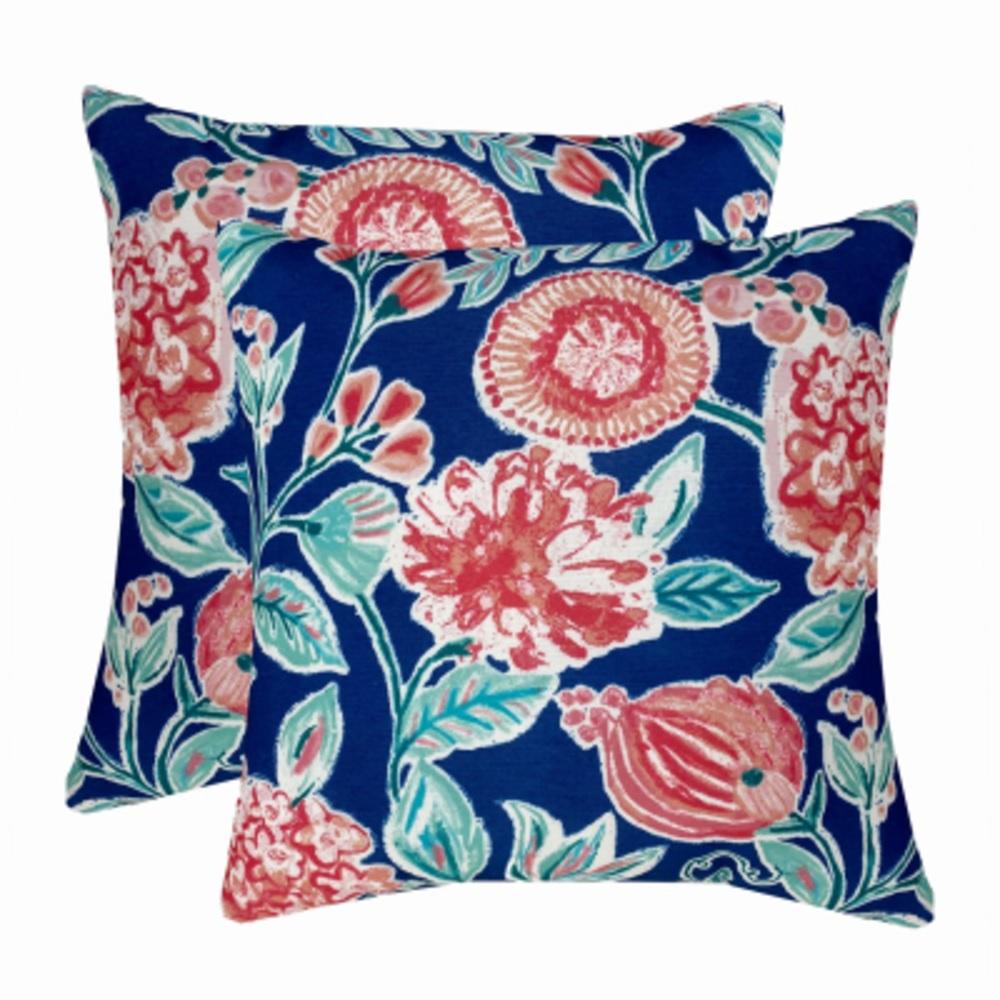 Picture of J & J Global 270521 Blue Floral Toss Pillow - Pack of 12