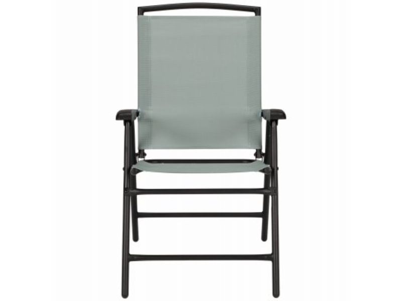 Sunny Isles Sling Fabric Steel Folding Chair, Seafoam Green