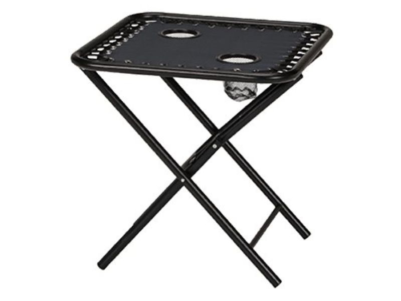 Sunny Isles Folding Side Table with 2 Cup Holders for Zero Gravity Chair, Navy Blue