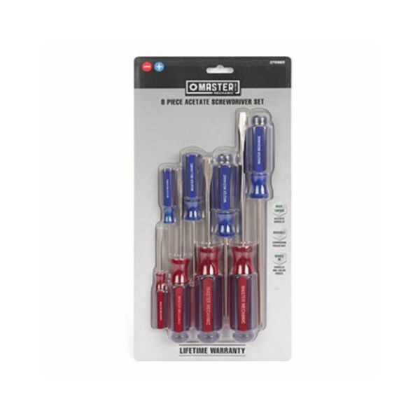 Master Mechanic Acetate Screwdriver Set - 8 Piece