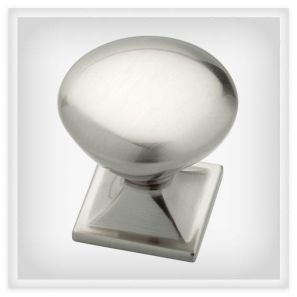 272099 1.25 in. Square Base Round Cabinet Knob, Satin Nickel -  Brainerd & Liberty Hardware