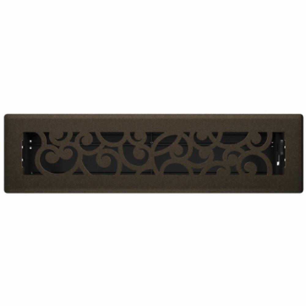 2.25 x 12 in. Bronze Age Decorative Floor Register with Wonderland Design