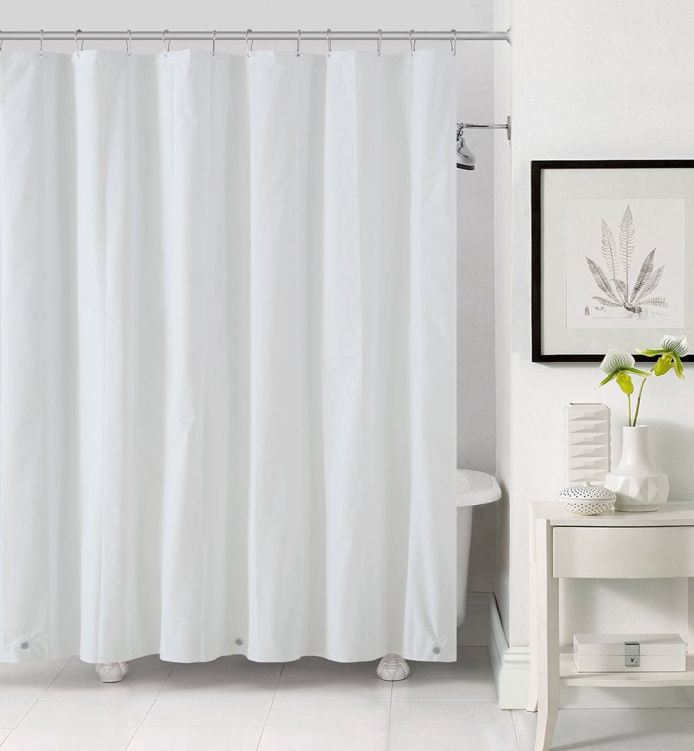 70 x 72 in. PEVA Light Weight Shower Liner, White