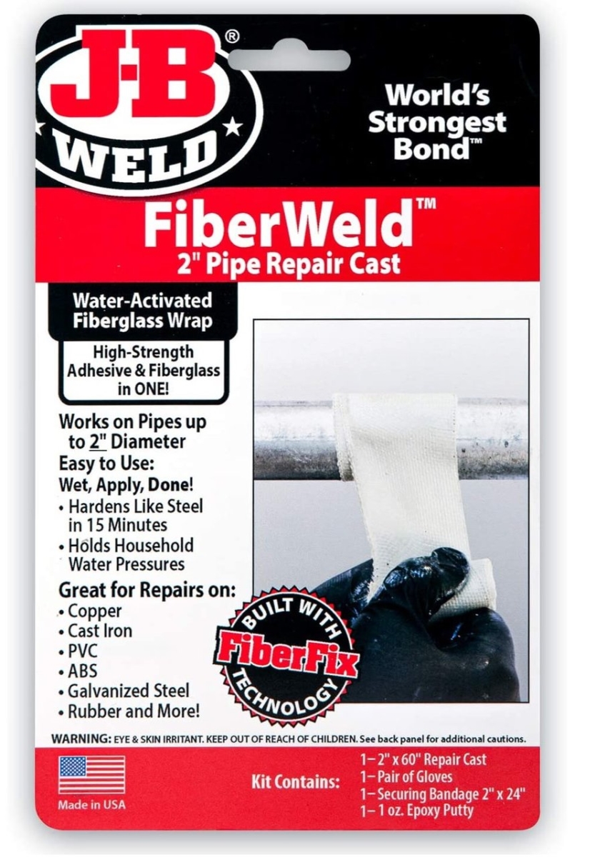 JB Weld 38260 FiberWeld 2" Pipe Repair Cast FiberGlass Pipe Repair Cast