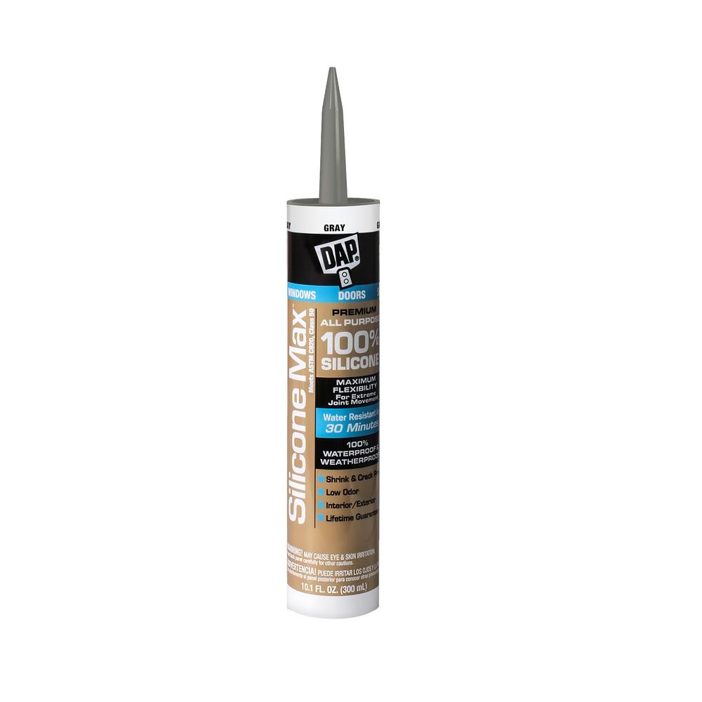Silicone Sealant, 10 oz, Cartridge, Light Gray, Silicone Base, Silicone Max