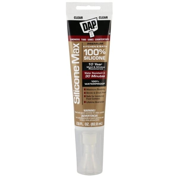2.8 oz Silicone Max Premium Kitchen & Bath Silicone Sealant, Clear