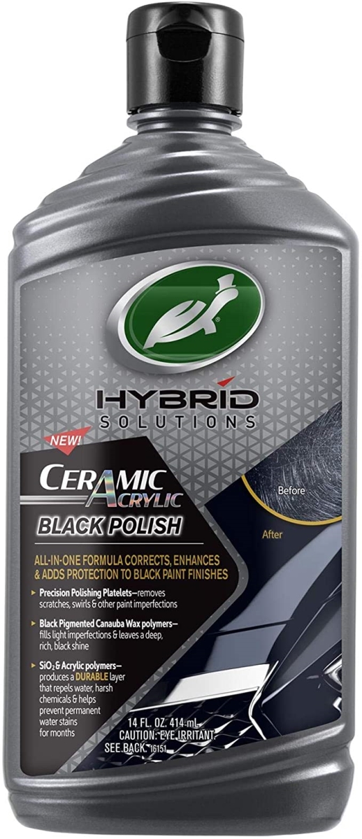 Turtle Wax Hybrid Solutions Ceramic Acrylic Black Polish And Wax, 14 Oz. (53448)