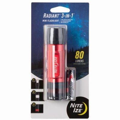 Nite Ize 224182 3 -in-1 Mini Flashlight, Red