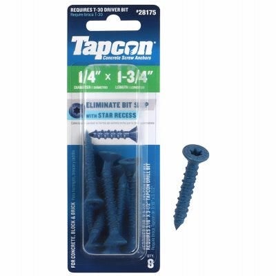 0.25 x 1.75 in. Concrete Anchors - Pack of 8