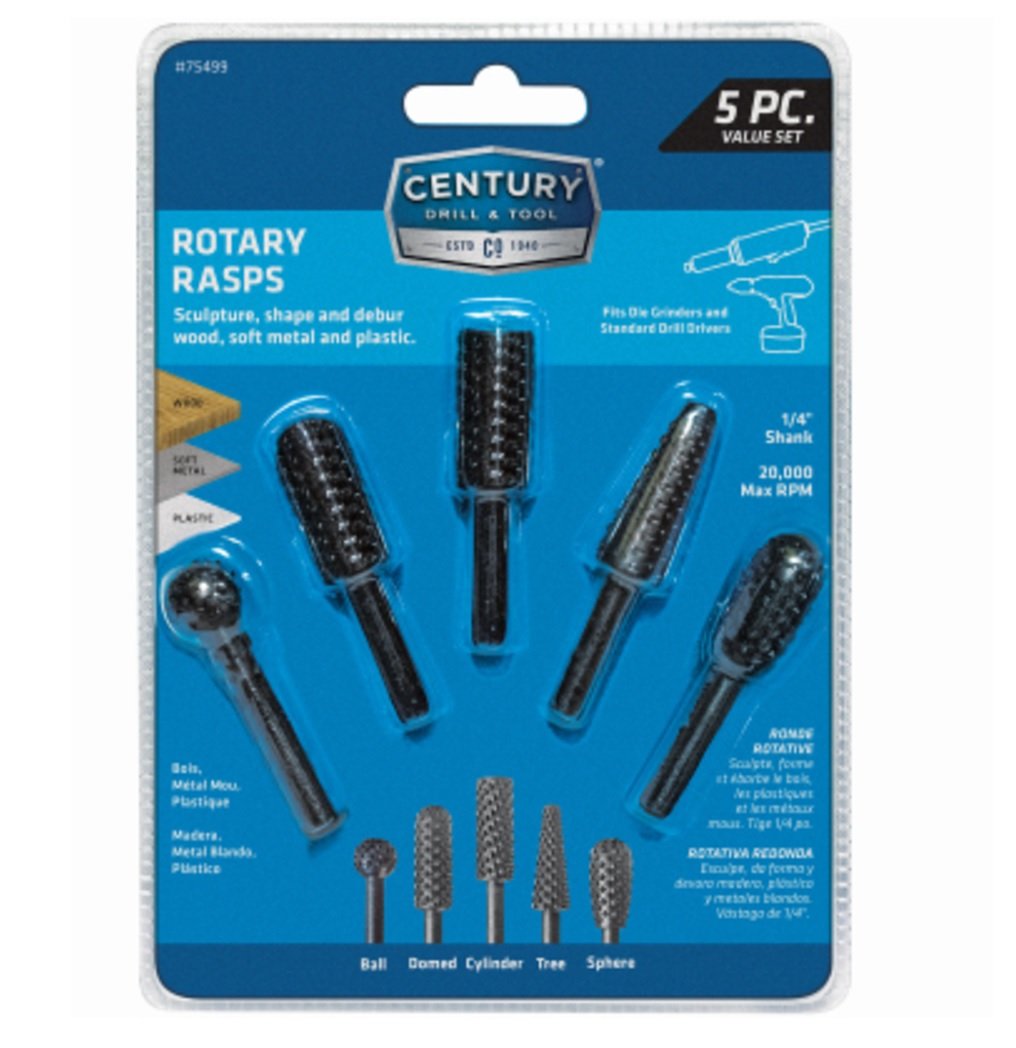 Picture of Century Drill & Tool 100312 Rotary Rasps Set - 5 Piece