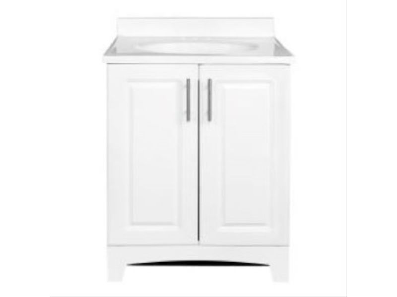 24 in. Whitter Vanity Combo with White Cultured Marble Top, White Finish