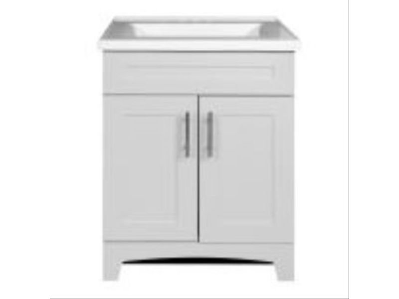 24 in. Shaker Vanity Combo with White Marble Top, Fashion Grey Finish