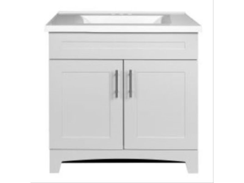 30 in. Shaker Vanity Combo with White Marble Top, Fashion Grey Finish