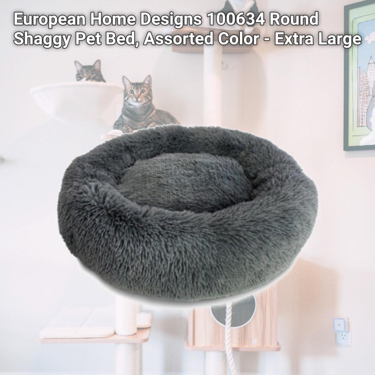 Picture of European Home Designs 100634 Round Shaggy Pet Bed, Assorted Color - Extra Large