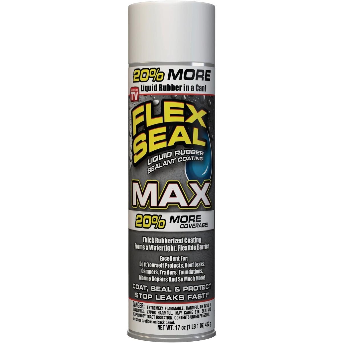 101901 17 oz Flex Seal Max Spray Rubber Sealant, White