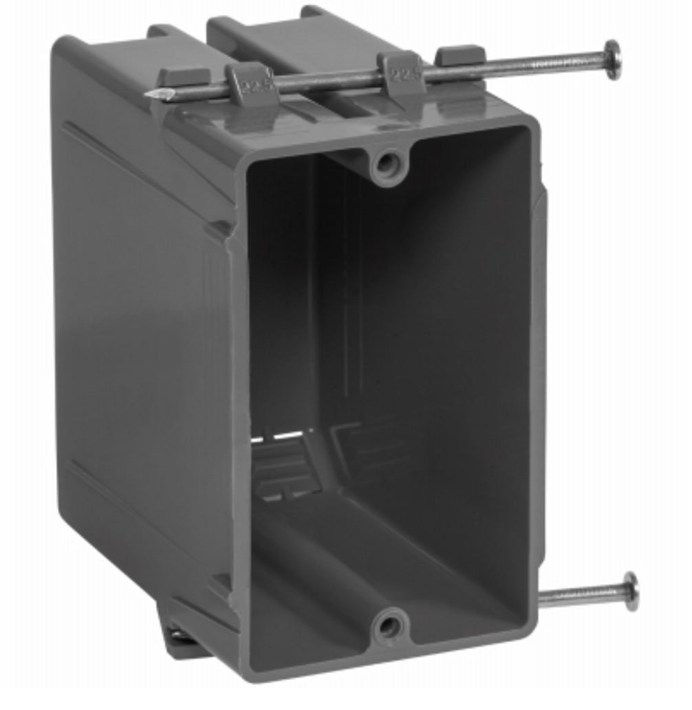 Picture of Ecm Industries 100755 1 Gang 18 cu. in. PVC New Work Standard Switch & Outlet Wall Electrical Box&#44; Gray