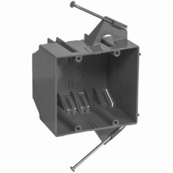 Picture of Ecm Industries 100754 2 Gang 32 cu. in. PVC Work Standard Switch & Outlet Wall Electrical Box&#44; Gray