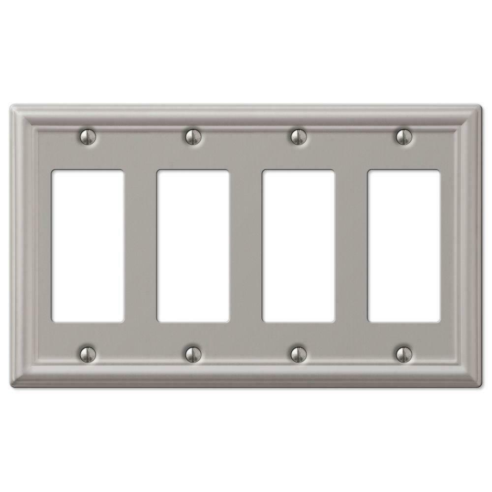 Picture of AmerTac 101545 4 Rocker Wall Plate, Brushed Nickel