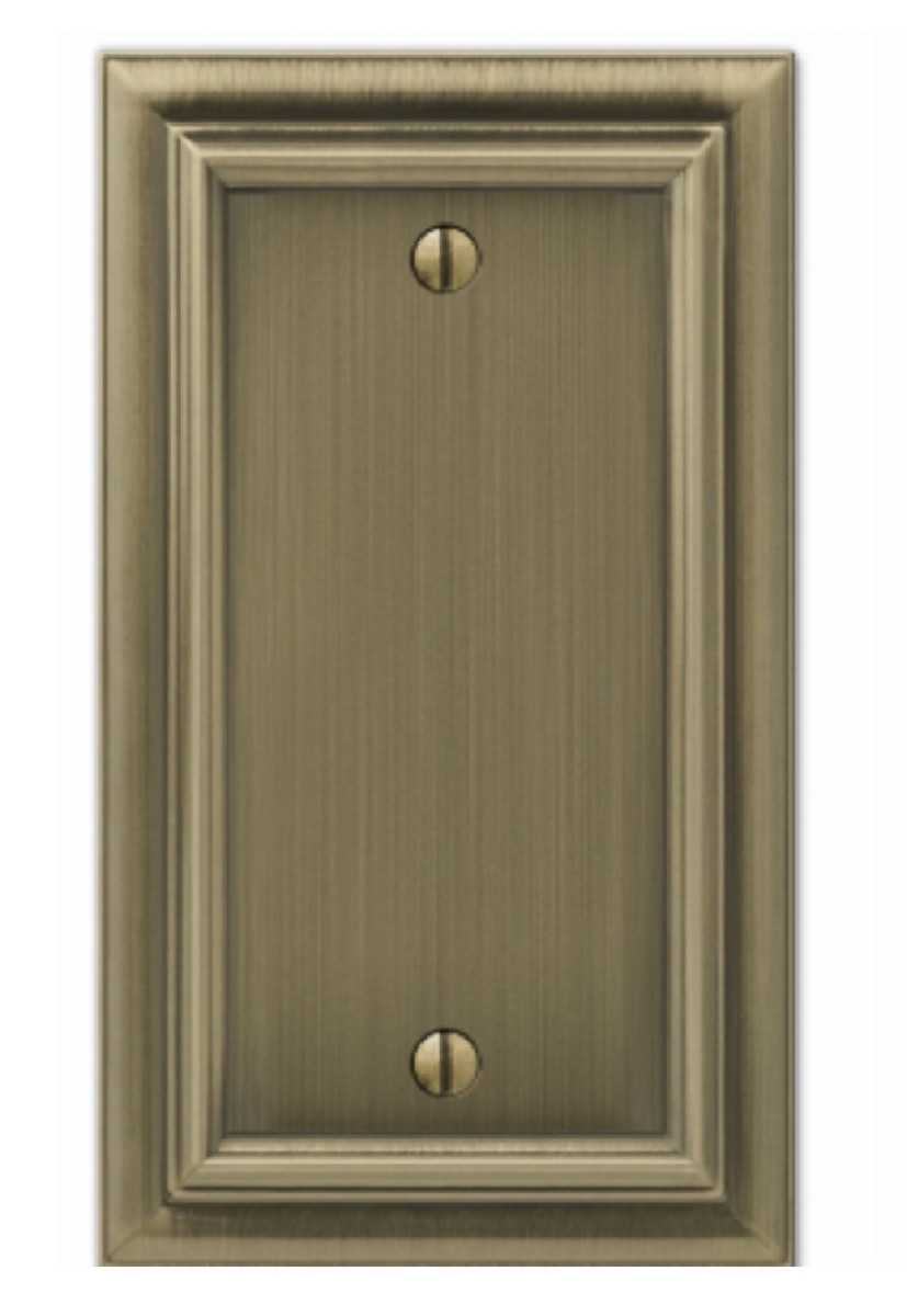 Picture of Amertac-Westek 101611 Blank Cast Metal Continental Wallplate, Brushed Brass
