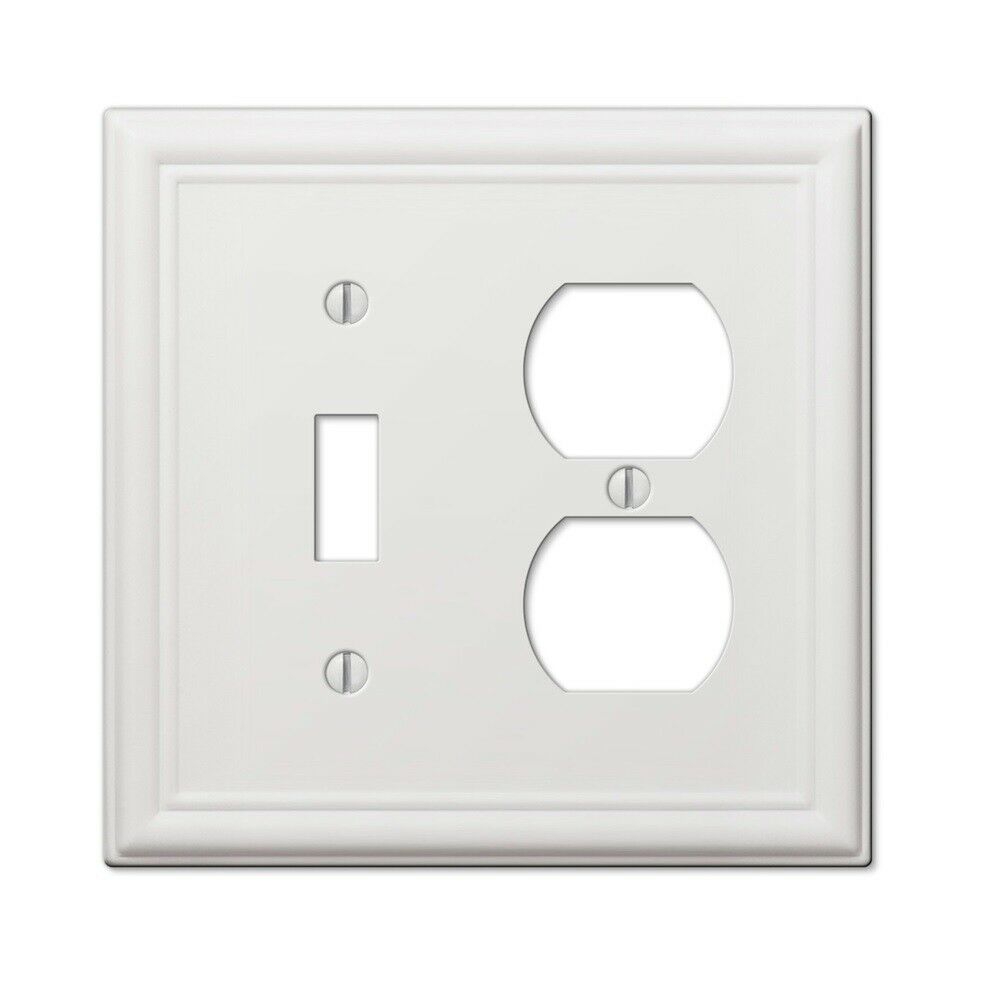 Picture of AmerTac 101550 1 Toggle, 1 Duplex White Wall Plate