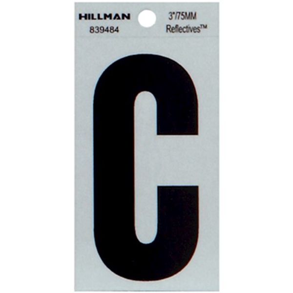 3 in. Reflective Letter C  Black