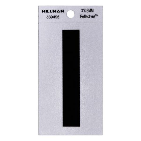 101343 3 in. Thin Adhesive Letter I, Black - Pack of 6