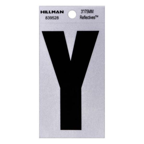 101358 3 in. Thin Adhesive Letter Y, Black - Pack of 6
