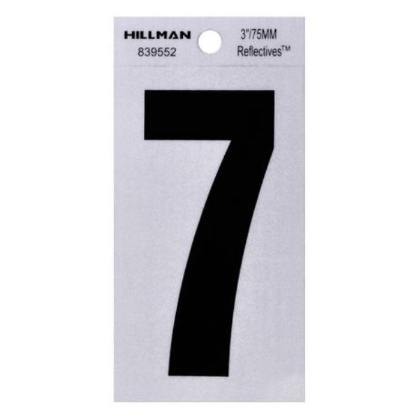 101336 3 in. Thin Adhesive Letter 7, Black - Pack of 6