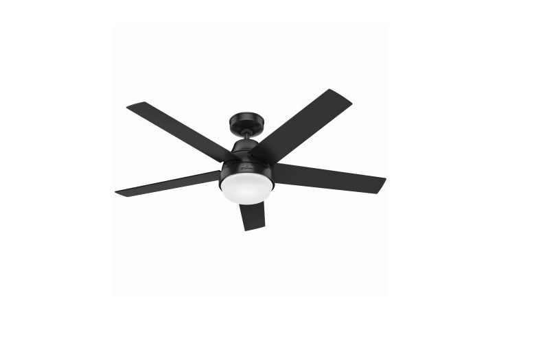 Picture of Hunter Fan 100767 52 in. Matte Black Ceiling Fan with LED Light