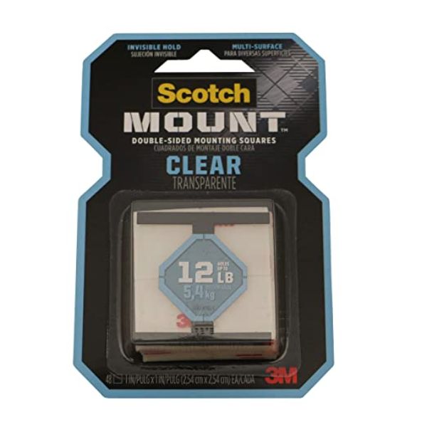 Picture of 3M 100773 Clear Scotch-Mount Double-Sided Mounting Tape&#44; Strips & Squares - 48 Count