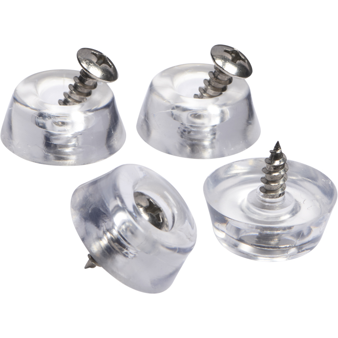 1 in. Rubber Bumper, Clear - Pack of 4